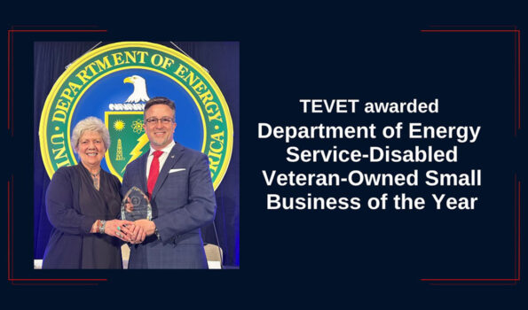 Evie and Tracy accept the SDVOSB Small Business of the Year Award
